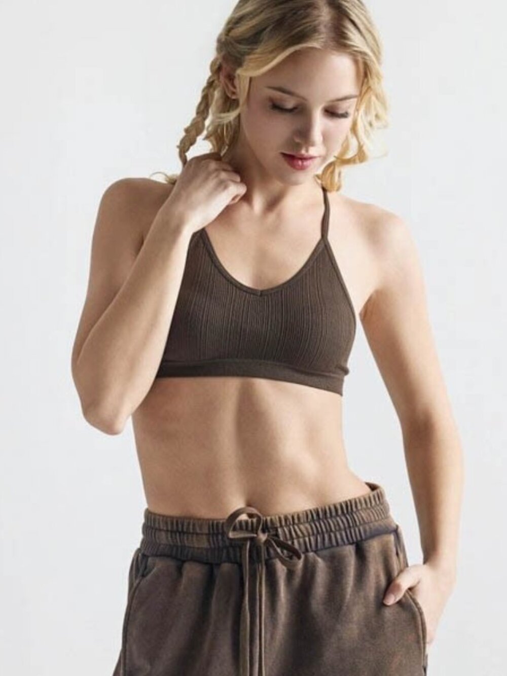 B88 Seamless Tattoo Bralette Chocolate Brown NEW